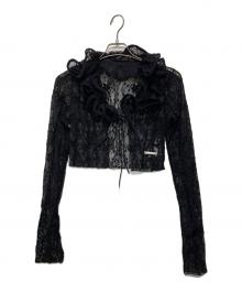 PRANK PROJECT（プランクプロジェクト）の古着「Lace Frill Wave Cardigan」｜ブラック