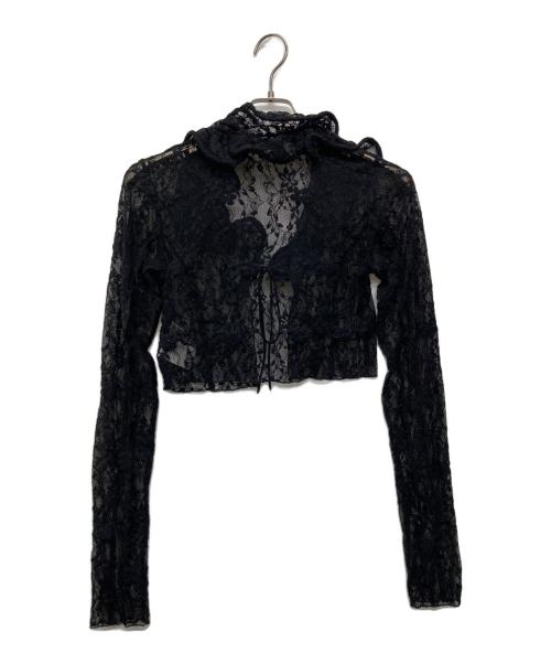 PRANK PROJECT（プランクプロジェクト）PRANK PROJECT (プランクプロジェクト) Lace Frill Wave Cardigan ブラック サイズ:FREEの古着・服飾アイテム