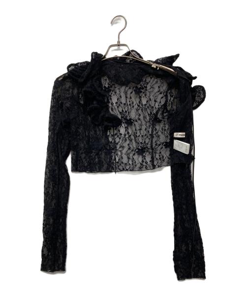 PRANK PROJECT（プランクプロジェクト）PRANK PROJECT (プランクプロジェクト) Lace Frill Wave Cardigan ブラック サイズ:FREEの古着・服飾アイテム