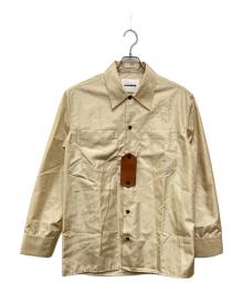 JIL SANDER（ジルサンダー）の古着「レザーパッチロングシャツ」｜ベージュ