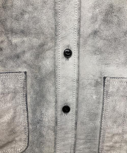 JOURNAL STANDARD TRISECT（ジャーナルスタンダード トライセクト）JOURNAL STANDARD TRISECT (ジャーナルスタンダード トライセクト) ゴートレザー クラックワークシャツ ブラック サイズ:Mの古着・服飾アイテム