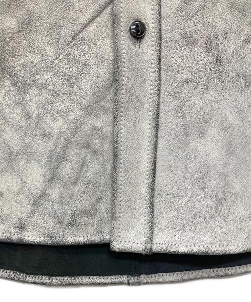 JOURNAL STANDARD TRISECT（ジャーナルスタンダード トライセクト）JOURNAL STANDARD TRISECT (ジャーナルスタンダード トライセクト) ゴートレザー クラックワークシャツ ブラック サイズ:Mの古着・服飾アイテム