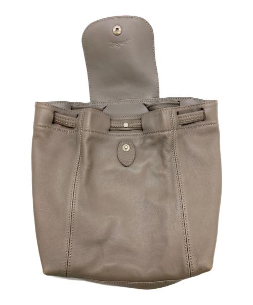 LONGCHAMP（ロンシャン）LONGCHAMP (ロンシャン) ル・プリアージュ キュイールレザーリュック ベージュの古着・服飾アイテム
