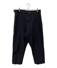 COMME des GARCONS HOMME PLUS（コムデギャルソンオムプリュス）の古着「ポリエステル縮絨バギースラックス」｜ネイビー