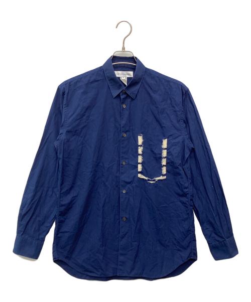 COMME des GARCONS SHIRT（コムデギャルソンシャツ）COMME des GARCONS SHIRT (コムデギャルソンシャツ) デザインシャツ ネイビー サイズ:Ｍの古着・服飾アイテム