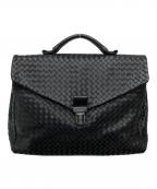 BOTTEGA VENETAボッテガベネタ）の古着「イントレチャートレザーブリーフケース/13095 V4651 1000」｜ブラック