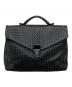 BOTTEGA VENETA（ボッテガベネタ）の古着「イントレチャートレザーブリーフケース/13095 V4651 1000」｜ブラック