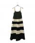 OMMO（オーエムエムオー）の古着「BODER KNIT SQUARE TANK OP/882620304201」｜ブラック×オリーブ