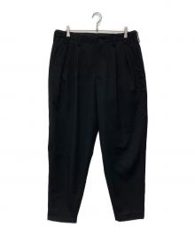 Yohji Yamamoto pour homme（ヨウジヤマモト プールオム）の古着「WOOL GABARDINE 2TUCKS PANTS」｜ブラック