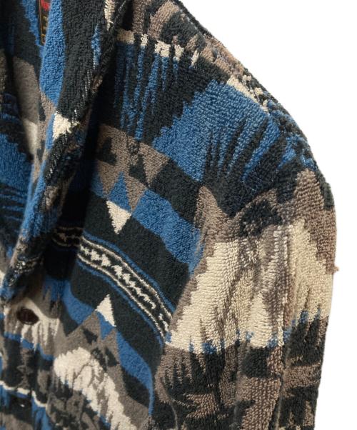 Hysteric Glamour（ヒステリックグラマー）Hysteric Glamour (ヒステリックグラマー) ネイティブ柄パイルショールカラージャケット/0261AB08 ブルー サイズ:Ｍの古着・服飾アイテム