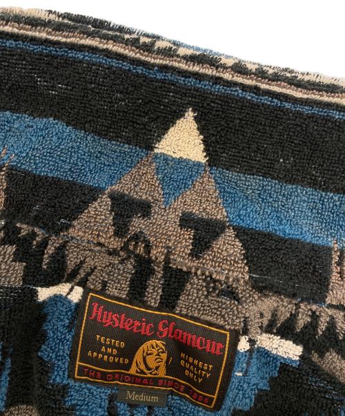 Hysteric Glamour（ヒステリックグラマー）Hysteric Glamour (ヒステリックグラマー) ネイティブ柄パイルショールカラージャケット/0261AB08 ブルー サイズ:Ｍの古着・服飾アイテム
