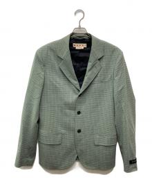 MARNI（マルニ）の古着「チェックノッチドラペル3Bジャケット」｜グリーン