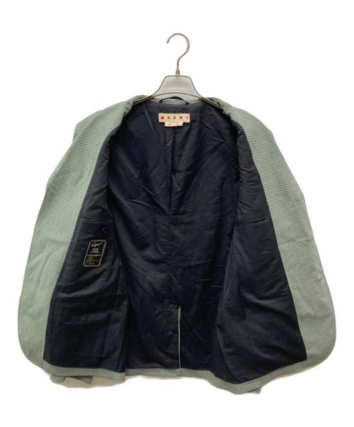 MARNI（マルニ）MARNI (マルニ) チェックノッチドラペル3Bジャケット グリーン サイズ:48の古着・服飾アイテム