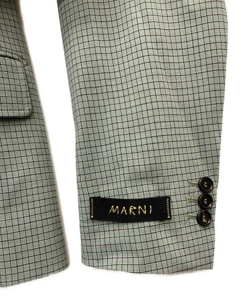 MARNI（マルニ）MARNI (マルニ) チェックノッチドラペル3Bジャケット グリーン サイズ:48の古着・服飾アイテム