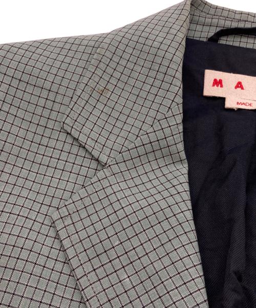 MARNI（マルニ）MARNI (マルニ) チェックノッチドラペル3Bジャケット グリーン サイズ:48の古着・服飾アイテム
