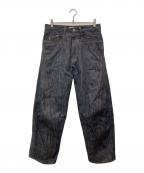NVRFRGTネヴァーフォーゲット）の古着「3D TWISTED WIDE LEG JEANS」｜インディゴ