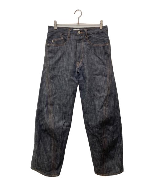 NVRFRGT（ネヴァーフォーゲット）NVRFRGT (ネヴァーフォーゲット) 3D TWISTED WIDE LEG JEANS インディゴ サイズ:2の古着・服飾アイテム