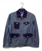 JUNYA WATANABE COMME des GARCONS MAN PINKジュンヤワタナベ コムデギャルソンマン ピンク）の古着「コットンリネンエルボーパッチシャンブレージャケット/WQ-J031」｜ブルー