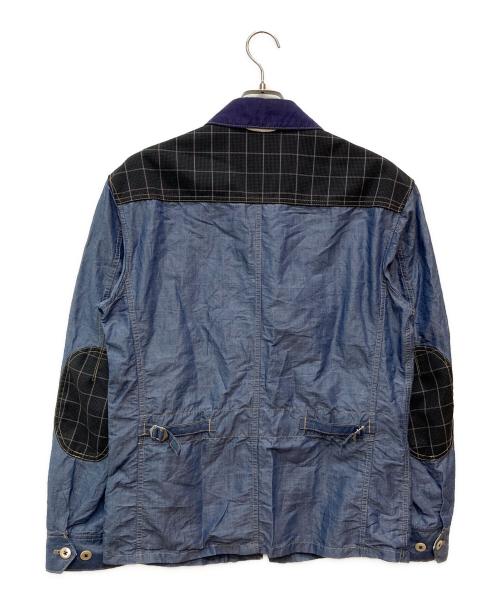 JUNYA WATANABE COMME des GARCONS MAN PINK（ジュンヤワタナベ コムデギャルソンマン ピンク）JUNYA WATANABE COMME des GARCONS MAN PINK (ジュンヤワタナベ コムデギャルソンマン ピンク) コットンリネンエルボーパッチシャンブレージャケット/WQ-J031 ブルー サイズ:Ｌの古着・服飾アイテム