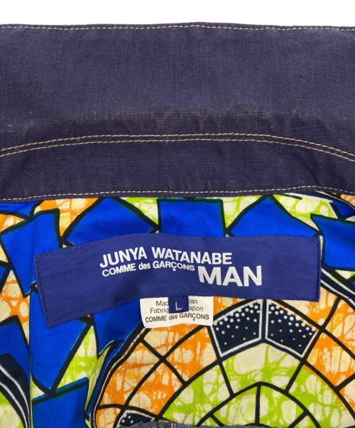 JUNYA WATANABE COMME des GARCONS MAN PINK（ジュンヤワタナベ コムデギャルソンマン ピンク）JUNYA WATANABE COMME des GARCONS MAN PINK (ジュンヤワタナベ コムデギャルソンマン ピンク) コットンリネンエルボーパッチシャンブレージャケット/WQ-J031 ブルー サイズ:Ｌの古着・服飾アイテム
