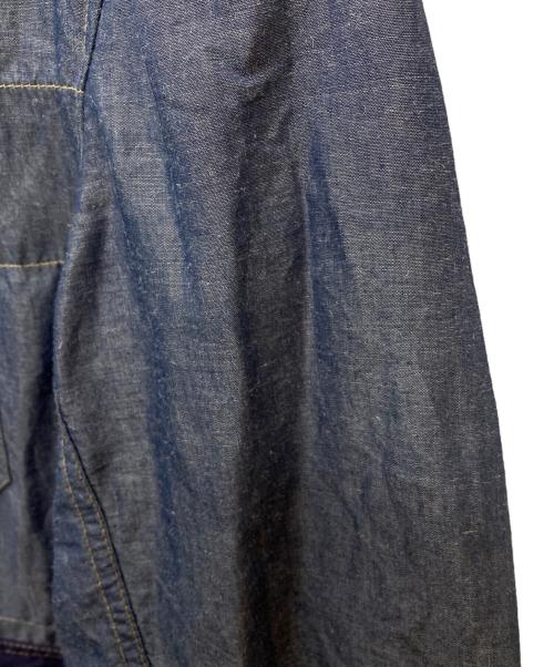 JUNYA WATANABE COMME des GARCONS MAN PINK（ジュンヤワタナベ コムデギャルソンマン ピンク）JUNYA WATANABE COMME des GARCONS MAN PINK (ジュンヤワタナベ コムデギャルソンマン ピンク) コットンリネンエルボーパッチシャンブレージャケット/WQ-J031 ブルー サイズ:Ｌの古着・服飾アイテム