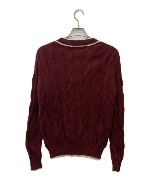 COMME des GARCONS HOMME（コムデギャルソン オム）COMME des GARCONS HOMME (コムデギャルソン オム) vネックチルデンケーブルニット/HB-N011 レッド サイズ:Ｓの古着・服飾アイテム