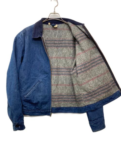 Wrangler（ラングラー）Wrangler (ラングラー) ブランケットデニムジップブルゾン インディゴ サイズ:44の古着・服飾アイテム