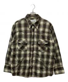 MIYAGIHIDETAKA×FORSOMEONE（ミヤギヒデタカ×フォーサムワン）の古着「オンブレチェックウエスタンシャツ/78000457」｜グリーン