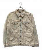 DIESELディーゼル）の古着「ブリーチデニムジャケット」｜ベージュ×インディゴ