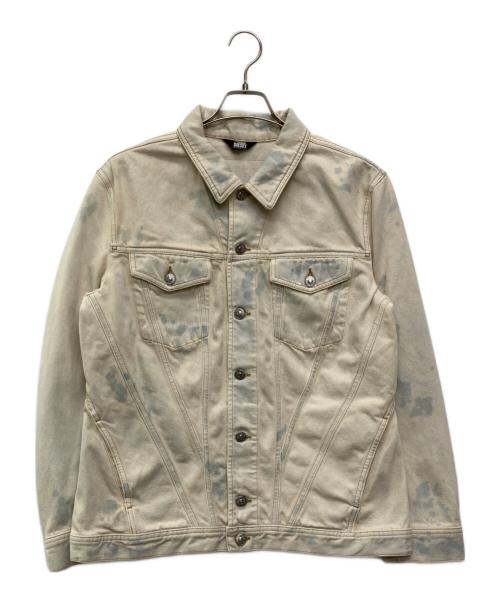 DIESEL（ディーゼル）DIESEL (ディーゼル) ブリーチデニムジャケット ベージュ×インディゴ サイズ:XLの古着・服飾アイテム