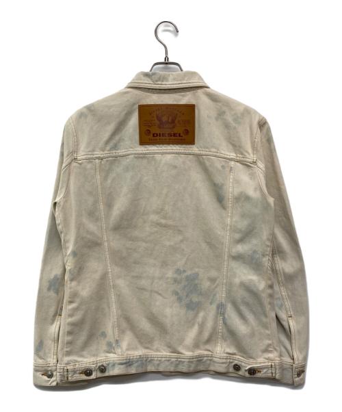 DIESEL（ディーゼル）DIESEL (ディーゼル) ブリーチデニムジャケット ベージュ×インディゴ サイズ:XLの古着・服飾アイテム