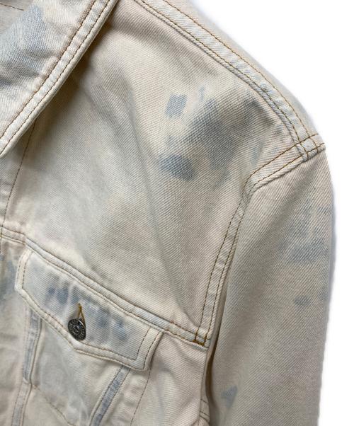 DIESEL（ディーゼル）DIESEL (ディーゼル) ブリーチデニムジャケット ベージュ×インディゴ サイズ:XLの古着・服飾アイテム
