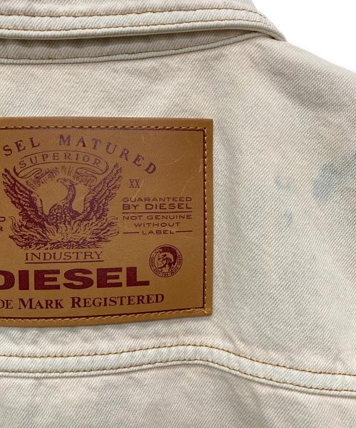 DIESEL（ディーゼル）DIESEL (ディーゼル) ブリーチデニムジャケット ベージュ×インディゴ サイズ:XLの古着・服飾アイテム