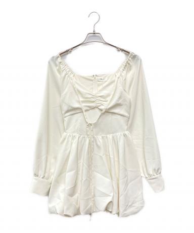Darich ダーリッチ バルーンポロミニワンピース WHT 白 中古・古着通販】Darich (ダーリッチ) ウエストコルセットバルーンミニ