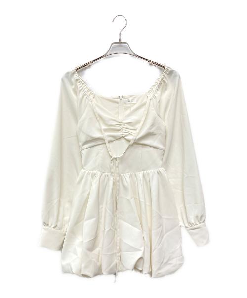darich（ダーリッチ）Darich (ダーリッチ) ウエストコルセットバルーンミニワンピース ホワイト サイズ:Freeの古着・服飾アイテム