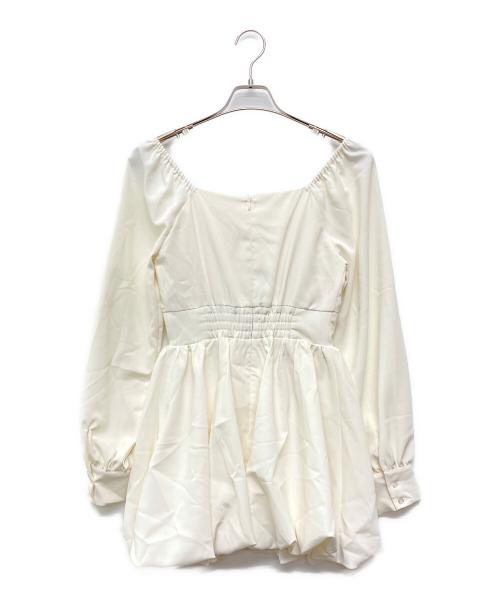 darich（ダーリッチ）Darich (ダーリッチ) ウエストコルセットバルーンミニワンピース ホワイト サイズ:Freeの古着・服飾アイテム