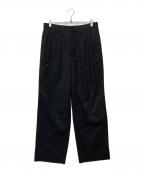 UNIVERSAL PRODUCTS.ユニバーサルプロダクツ）の古着「WOOL 2 TUCK TROUSERS」｜ブラック