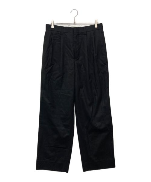 UNIVERSAL PRODUCTS.（ユニバーサルプロダクツ）UNIVERSAL PRODUCTS. (ユニバーサルプロダクツ) WOOL 2 TUCK TROUSERS ブラック サイズ:3の古着・服飾アイテム