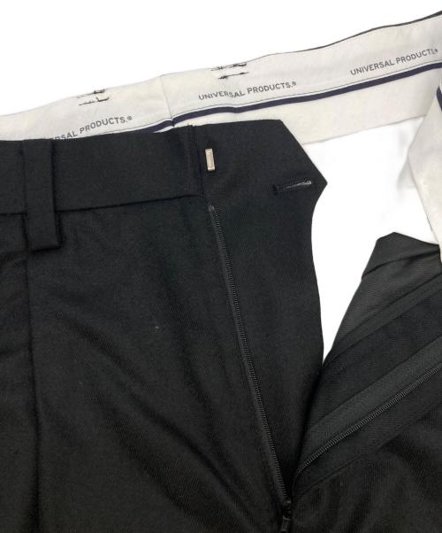 UNIVERSAL PRODUCTS.（ユニバーサルプロダクツ）UNIVERSAL PRODUCTS. (ユニバーサルプロダクツ) WOOL 2 TUCK TROUSERS ブラック サイズ:3の古着・服飾アイテム