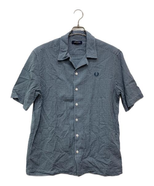 FRED PERRY（フレッドペリー）FRED PERRY (フレッドペリー) ギンガムチェックショートスリーブシャツ/M9895 ブルー サイズ:Ｌの古着・服飾アイテム