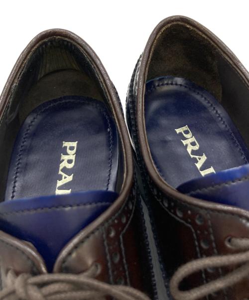 PRADA（プラダ）PRADA (プラダ) バイカラーウィングチップシューズ ブラウン×ネイビー サイズ:36の古着・服飾アイテム