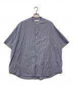 Graphpaperグラフペーパー）の古着「Broad S/S Oversized Regular Collar Shirt/GM232-50004STB」｜ブルー