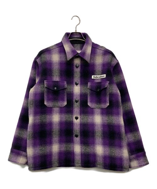 Subculture（サブカルチャー）Subculture (サブカルチャー) OMBRE CHECK JACKET/SCJK-S2601 パープル サイズ:2の古着・服飾アイテム