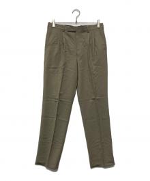 LAD MUSICIAN（ラッドミュージシャン）の古着「2Tuck Slim Slacks/2123-554」｜オリーブ