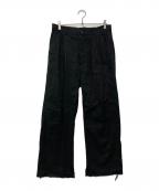 ANCELLMアンセルム）の古着「CUT OFF SLIT TUCK SLACKS」｜グレー