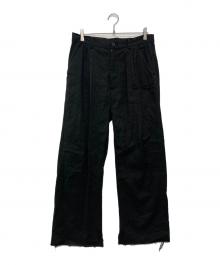 ANCELLM（アンセルム）の古着「CUT OFF SLIT TUCK SLACKS」｜グレー