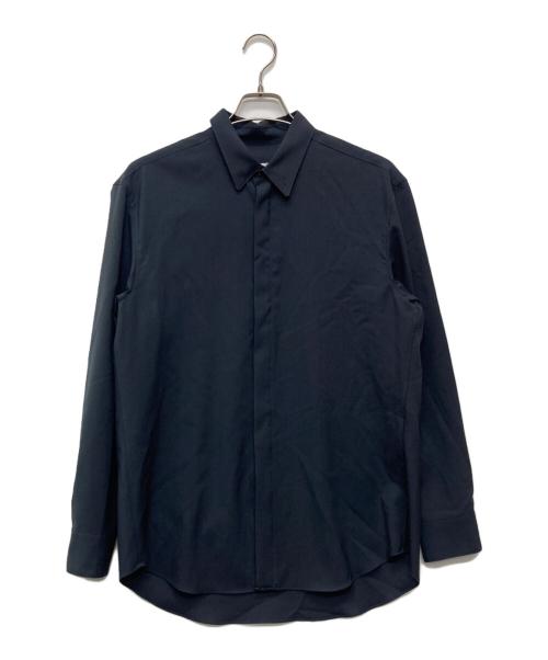 OVERCOAT（オーバーコート）OVERCOAT (オーバーコート) DROPPED SHOULDER TOP WITH SHIRT COLLAR IN WOOL SHIRTING/S23T01-NKWS グレー サイズ:1の古着・服飾アイテム