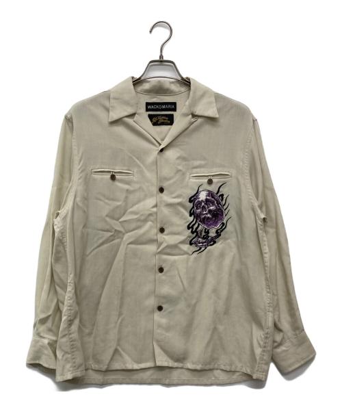 WACKO MARIA（ワコマリア）WACKO MARIA (ワコマリア) 56 TATTOO STUDIO (56 タトゥースタジオ) 50’S SHIRT L/S ベージュ サイズ:Ｓの古着・服飾アイテム