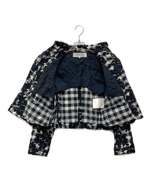 ROBE DE CHAMBRE COMME DES GARCONS（ローブドシャンブル コムデギャルソン）ROBE DE CHAMBRE COMME DES GARCONS (ローブドシャンブル コムデギャルソン) ベロアジャガードギンガムチェックジャケット グレー サイズ:Mの古着・服飾アイテム