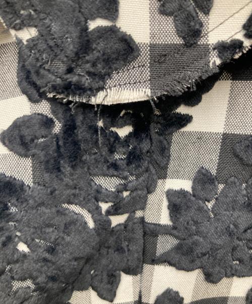 ROBE DE CHAMBRE COMME DES GARCONS（ローブドシャンブル コムデギャルソン）ROBE DE CHAMBRE COMME DES GARCONS (ローブドシャンブル コムデギャルソン) ベロアジャガードギンガムチェックジャケット グレー サイズ:Mの古着・服飾アイテム
